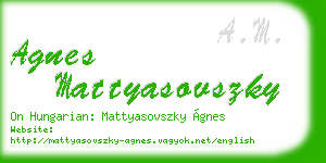 agnes mattyasovszky business card