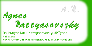 agnes mattyasovszky business card